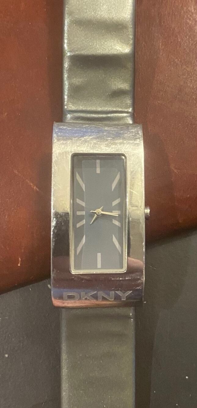 Women's 22mm Silver Tone DKNY Watch, NY-4749, Leather Band